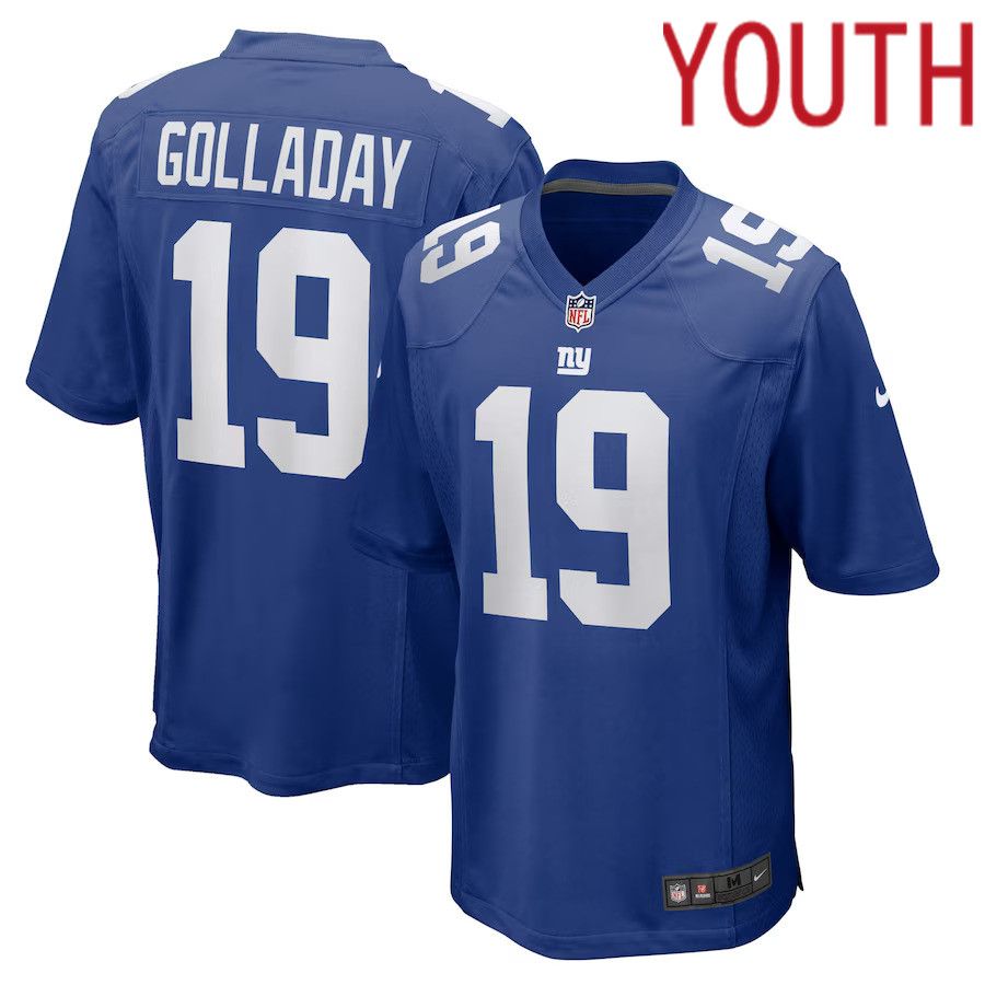 Youth New York Giants 19 Kenny Golladay Nike Royal Game NFL Jersey